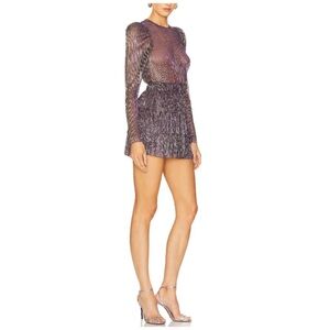 Sabina Musayev X REVOLVE Monique Metallic Long Sleeve Dress in Purple Fairy XS